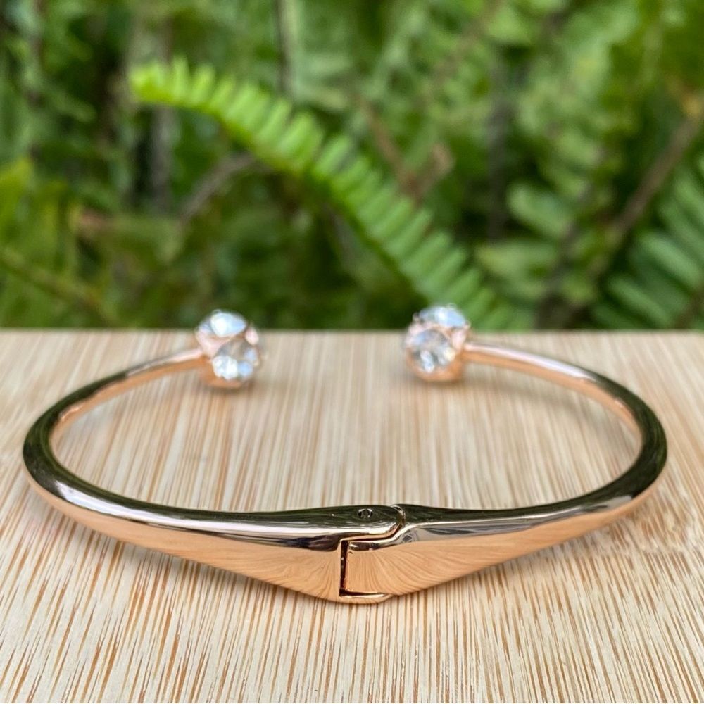 NWOT New Kate Spade Rose Gold Crystal Lady Marmalade Open Cuff Bracelet - Picture 9 of 9